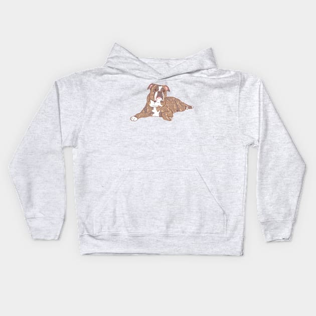 Brindle Bulldog Kids Hoodie by Csieben